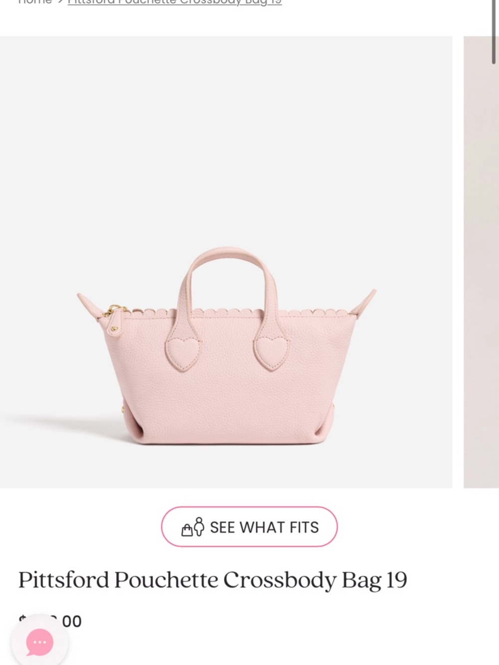Stoney Clover Lane Pittsford Pouchette Crossbody Bag - Rose Pink Leather - Picture 4 of 7